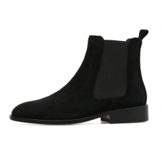 New Style Women’s Black Suede Ankle Boots with Flat Heels