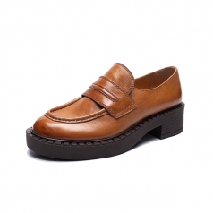 Made in China Quality Leather Chunky Loafers for Women 