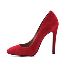 Parrcen New Style for Womens Red Suede Stiletto Heel Pumps